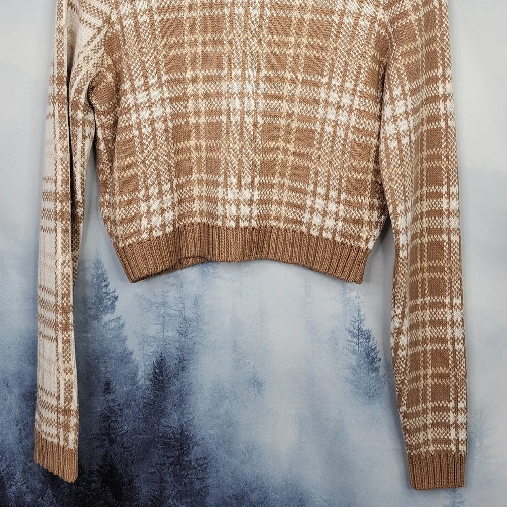Hollister Cropped Plaid Cardigan Sweater Women's Medium - Picture 8 of 16